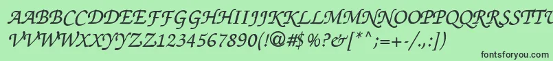 フォントThahuongh1.1 – 緑の背景に黒い文字