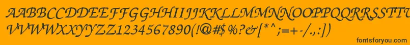 Thahuongh1.1-Schriftart – Schwarze Schriften auf orangefarbenem Hintergrund