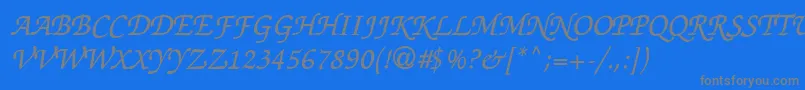 Thahuongh1.1-Schriftart – Graue Schriften auf blauem Hintergrund