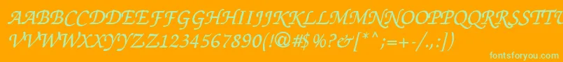 Thahuongh1.1 Font – Green Fonts on Orange Background