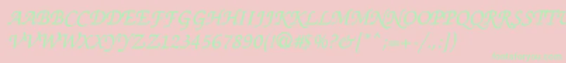 Thahuongh1.1 Font – Green Fonts on Pink Background