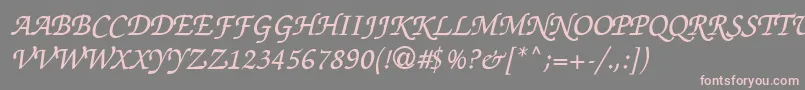 Thahuongh1.1-Schriftart – Rosa Schriften auf grauem Hintergrund