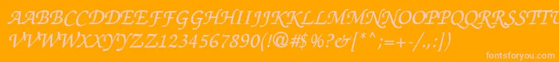 Thahuongh1.1 Font – Pink Fonts on Orange Background