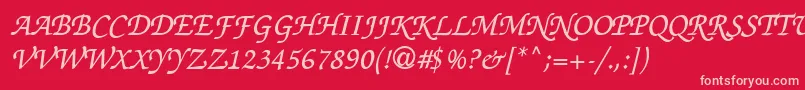 フォントThahuongh1.1 – 赤い背景にピンクのフォント