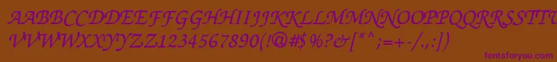Thahuongh1.1 Font – Purple Fonts on Brown Background