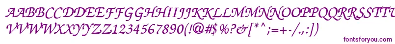 Thahuongh1.1-Schriftart – Violette Schriften auf weißem Hintergrund