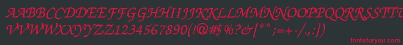 Thahuongh1.1-Schriftart – Rote Schriften auf schwarzem Hintergrund