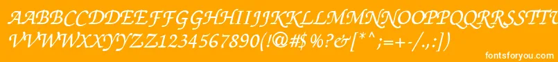 Thahuongh1.1-Schriftart – Weiße Schriften auf orangefarbenem Hintergrund