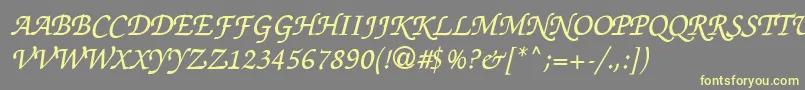 フォントThahuongh1.1 – 黄色のフォント、灰色の背景