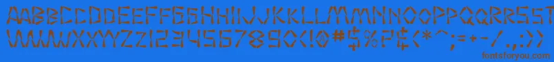 SfWasabi Font – Brown Fonts on Blue Background