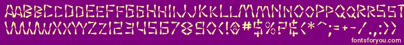 SfWasabi Font – Yellow Fonts on Purple Background