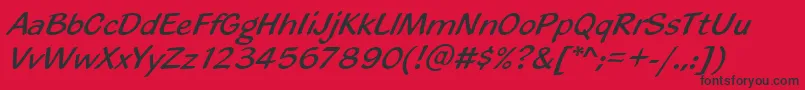 Blacklightd-Schriftart – Schwarze Schriften auf rotem Hintergrund