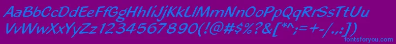 フォントBlacklightd – 紫色の背景に青い文字