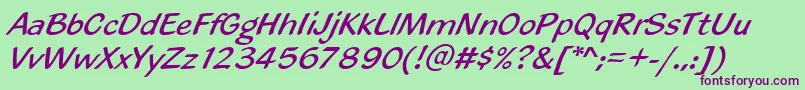 Blacklightd-fontti – violetit fontit vihreällä taustalla