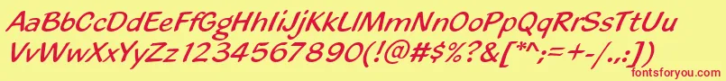 Blacklightd-fontti – punaiset fontit keltaisella taustalla