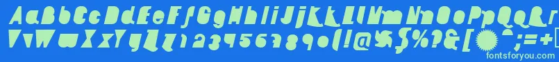 AikelsoBli Font – Green Fonts on Blue Background