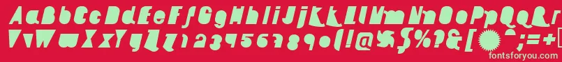 AikelsoBli Font – Green Fonts on Red Background