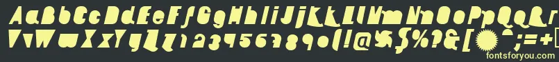 フォントAikelsoBli – 黒い背景に黄色の文字