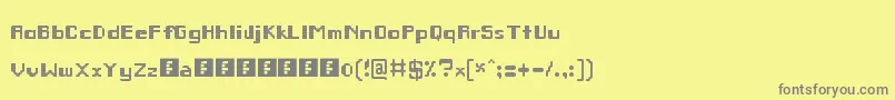 フォントRemodula – 黄色の背景に灰色の文字