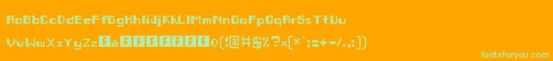 Remodula Font – Green Fonts on Orange Background