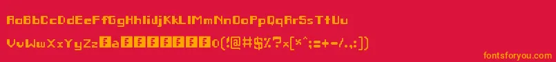 フォントRemodula – 赤い背景にオレンジの文字