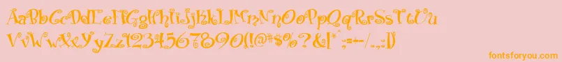 Matreshka Font – Orange Fonts on Pink Background