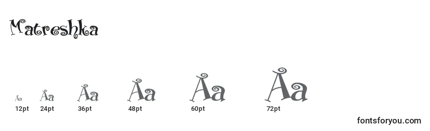 Размеры шрифта Matreshka