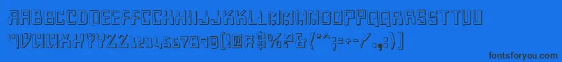 HomemadeRobotShadow-Schriftart – Schwarze Schriften auf blauem Hintergrund