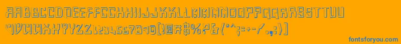 HomemadeRobotShadow-Schriftart – Blaue Schriften auf orangefarbenem Hintergrund