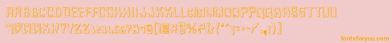 HomemadeRobotShadow-Schriftart – Orangefarbene Schriften auf rosa Hintergrund