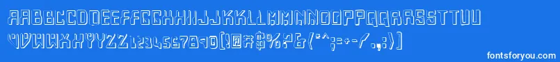 フォントHomemadeRobotShadow – 青い背景に白い文字