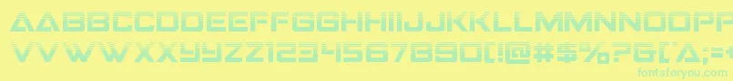 Strikefighterhalf Font – Green Fonts on Yellow Background