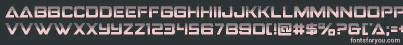 Fonte Strikefighterhalf – fontes rosa em um fundo preto