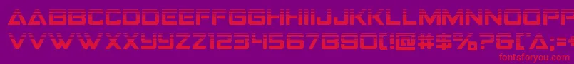 Czcionka Strikefighterhalf – czerwone czcionki na fioletowym tle