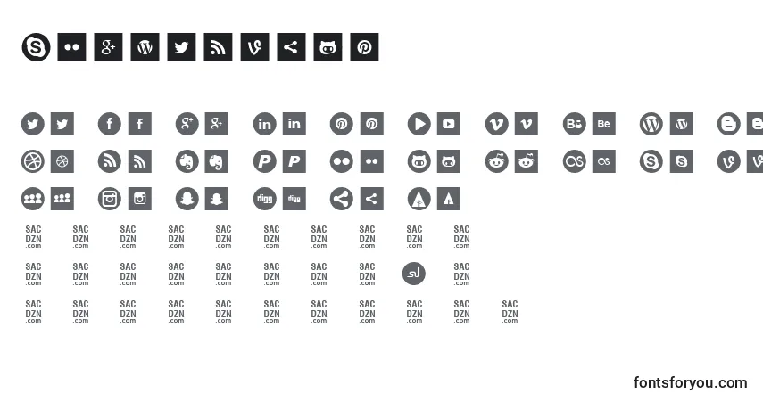 Шрифт Socialtype – алфавит, цифры, специальные символы