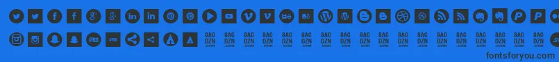 Fonte Socialtype – fontes pretas em um fundo azul