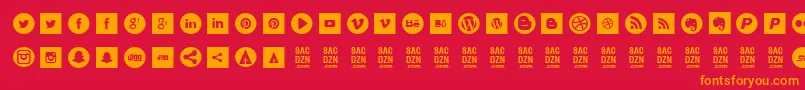 Socialtype Font – Orange Fonts on Red Background