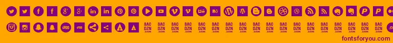 Fonte Socialtype – fontes roxas em um fundo laranja