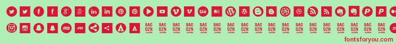 Socialtype Font – Red Fonts on Green Background