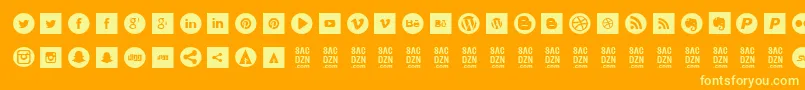 Socialtype Font – Yellow Fonts on Orange Background