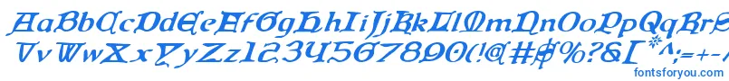 フォントQueenCountryItalic – 青いフォント