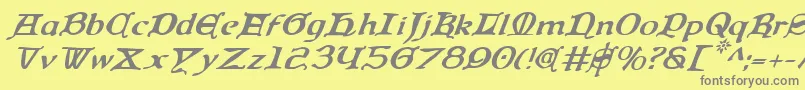 fuente QueenCountryItalic – Fuentes Grises Sobre Fondo Amarillo