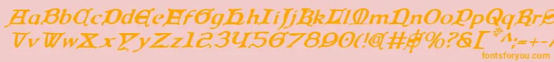 fuente QueenCountryItalic – Fuentes Naranjas Sobre Fondo Rosa