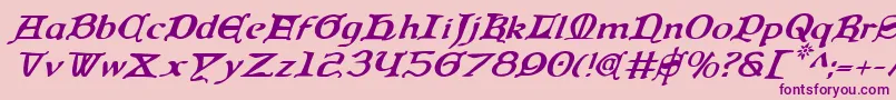 QueenCountryItalic Font – Purple Fonts on Pink Background