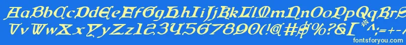 Шрифт QueenCountryItalic – жёлтые шрифты на синем фоне