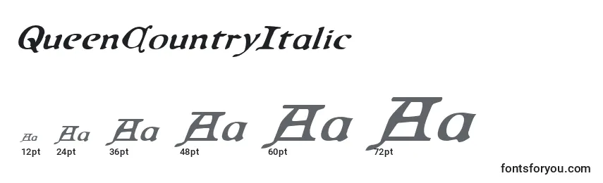 QueenCountryItalic Font Sizes