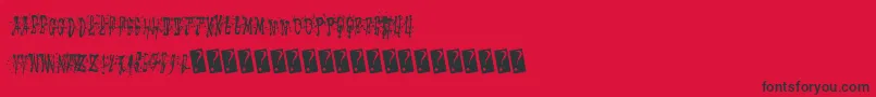 フォントStickymad – 赤い背景に黒い文字