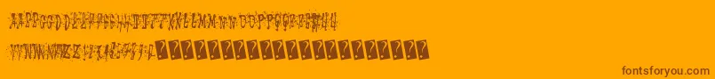 Fonte Stickymad – fontes marrons em um fundo laranja