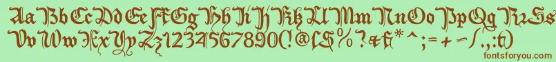 Шрифт Xiberonne – коричневые шрифты на зелёном фоне