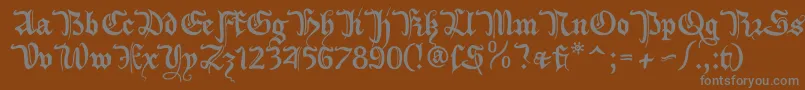 フォントXiberonne – 茶色の背景に灰色の文字